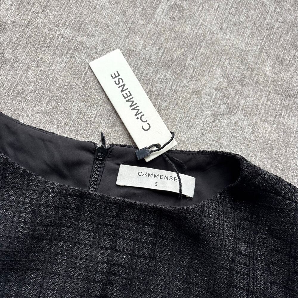 NWT Commense Black Knit Dress with Gold Detailing - Picture 2 of 3